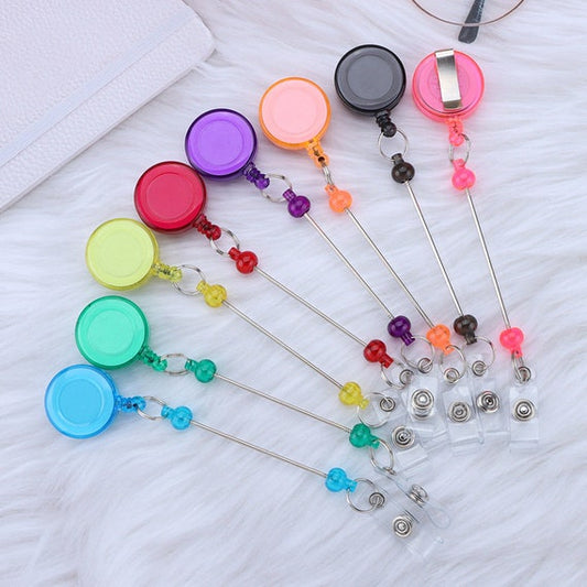 Long beadable badge holder fancy